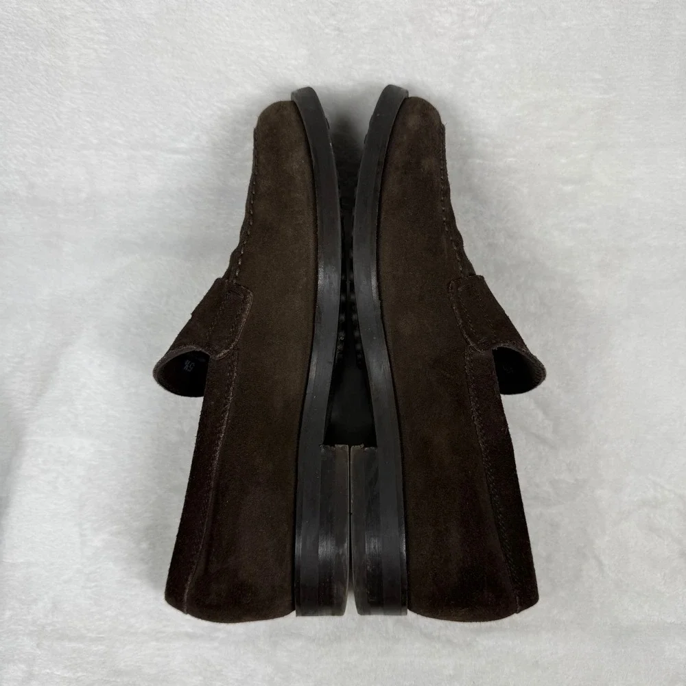 Tods Dark Brown Suede Penny Loafers Made in Italy Mens 5.5‎